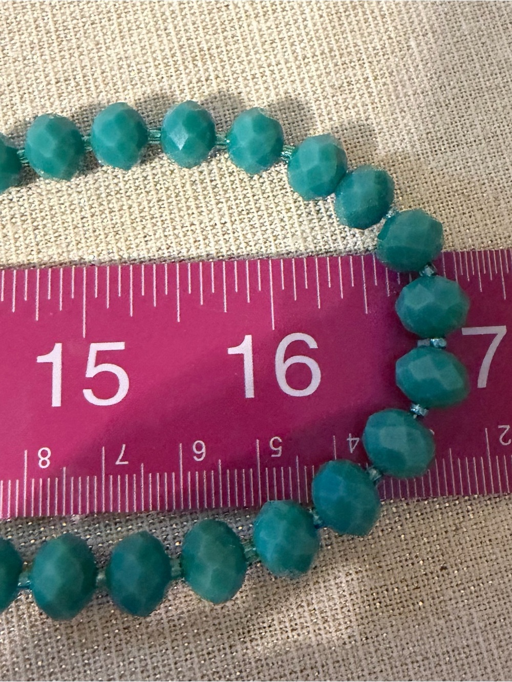 Turquoise-Colored Beaded Long Necklace - Women Jewelry - Picture 4 of 4